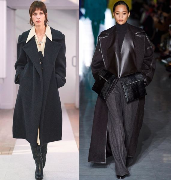 Черные женские пальто на осень и зиму