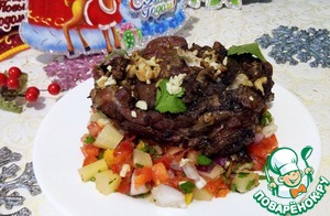 Баранья шея с соусом сальса