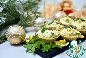 Корзиночки с паштетом из яиц с брынзой и икрой