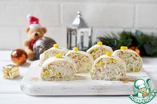 Крабовый салат в лаваше