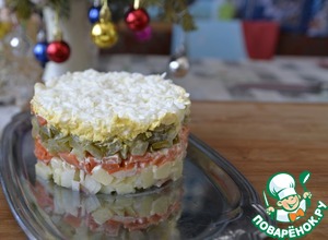 Салат с малосольной форелью "Еловая ветка"