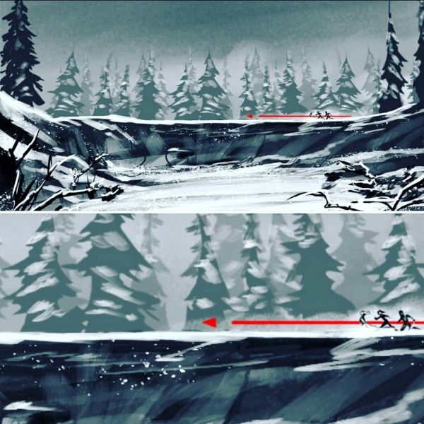 Нападение на карету с Йеннифэр и Калис на раскадровках сериала The Witcher