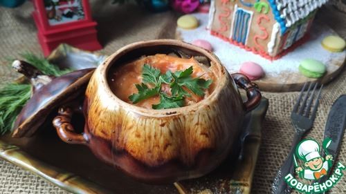 Жаркое в горшочке с пивом