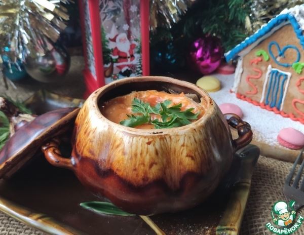 Жаркое в горшочке с пивом