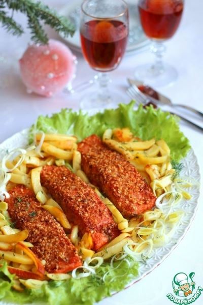 Семга под орехово-мандариновой корочкой