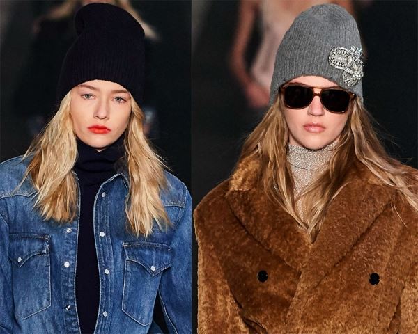 Модные шляпы и вязаные шапочки для девушек и женщин