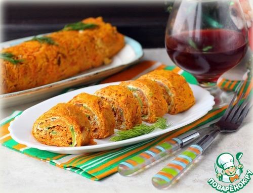 Морковный закусочный рулет