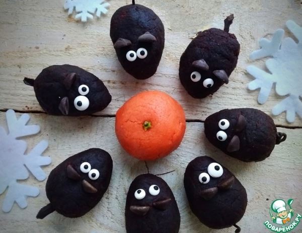 Пирожное "Мандаринка и мышки"