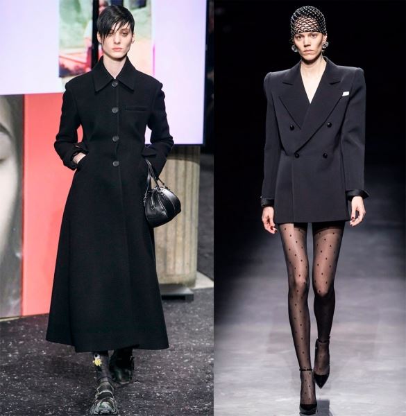 Черные женские пальто на осень и зиму