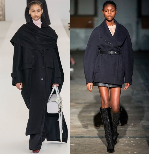 Черные женские пальто на осень и зиму