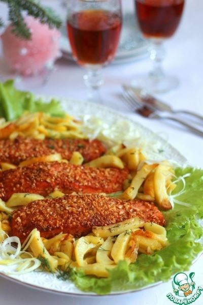 Семга под орехово-мандариновой корочкой