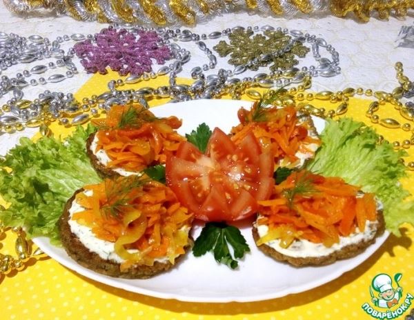 Закуска из баклажанов с овощами