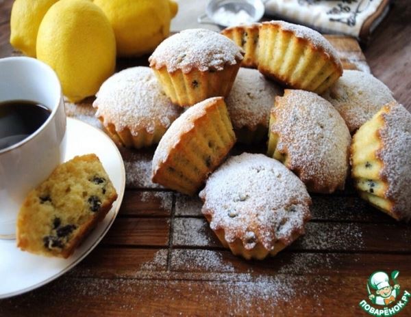 Лимонные кексы на кефире