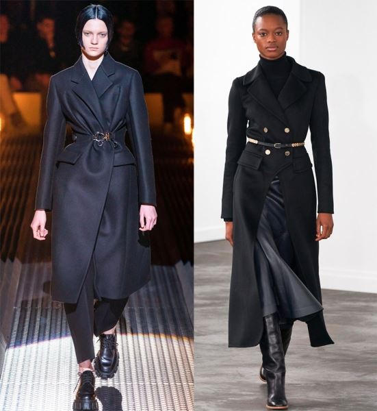 Черные женские пальто на осень и зиму