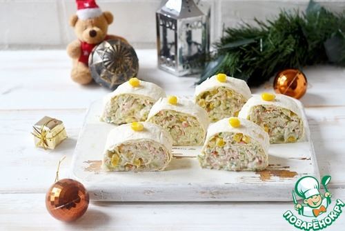 Крабовый салат в лаваше