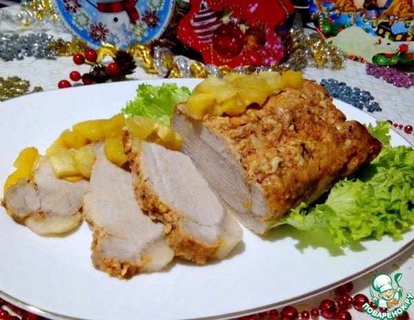 Буженина с яблоками