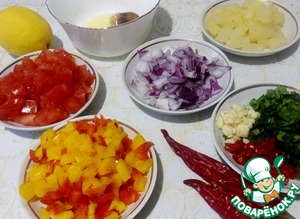 Баранья шея с соусом сальса