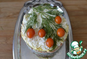 Салат с малосольной форелью "Еловая ветка"