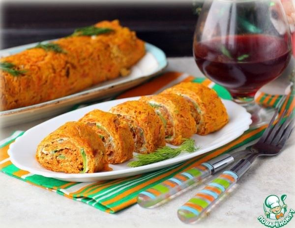 Морковный закусочный рулет