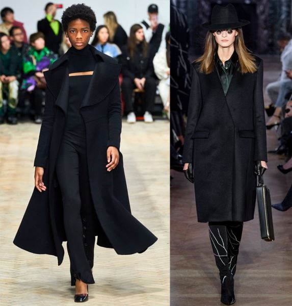 Черные женские пальто на осень и зиму