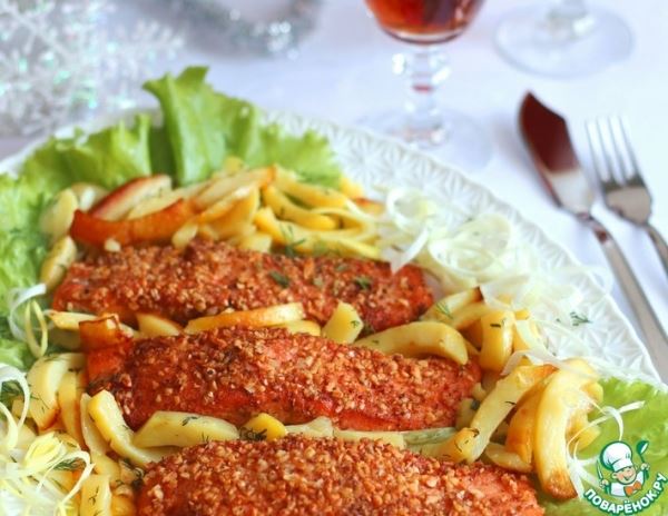 Семга под орехово-мандариновой корочкой