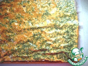 Яичный рулет с селедочной начинкой